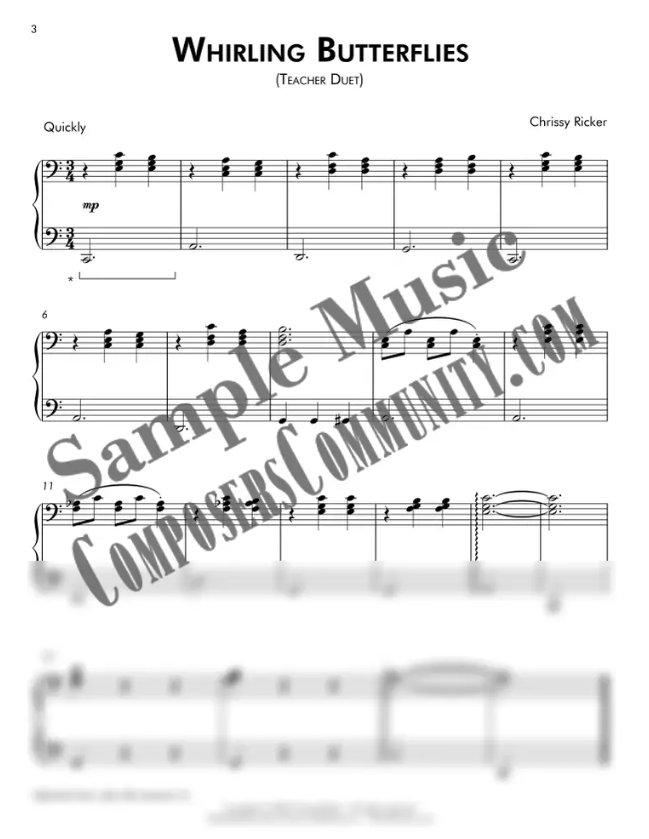 Whirling Butterflies Sample Page
