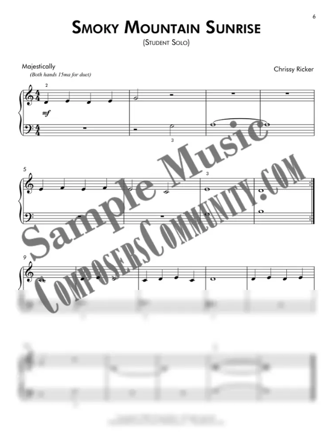 Smoky Mountain Sunrise Sample Page