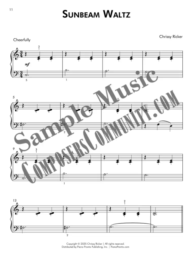 Sunbeam Waltz Sample Page