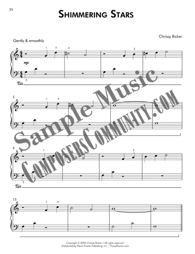 Shimmering Stars Sample Page