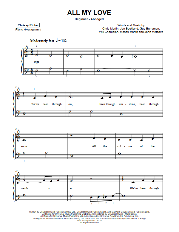 All My Love Sample Page