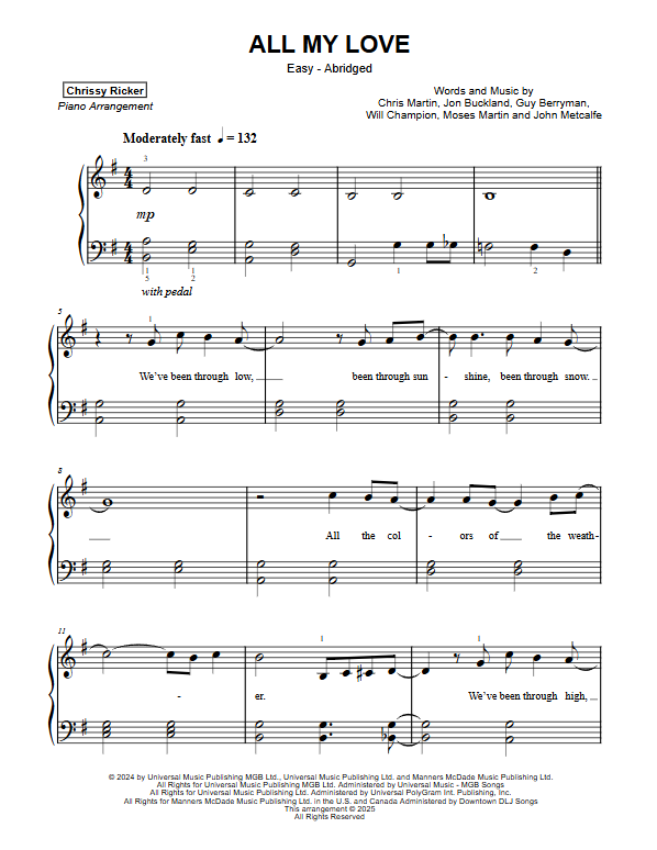 All My Love Sample Page