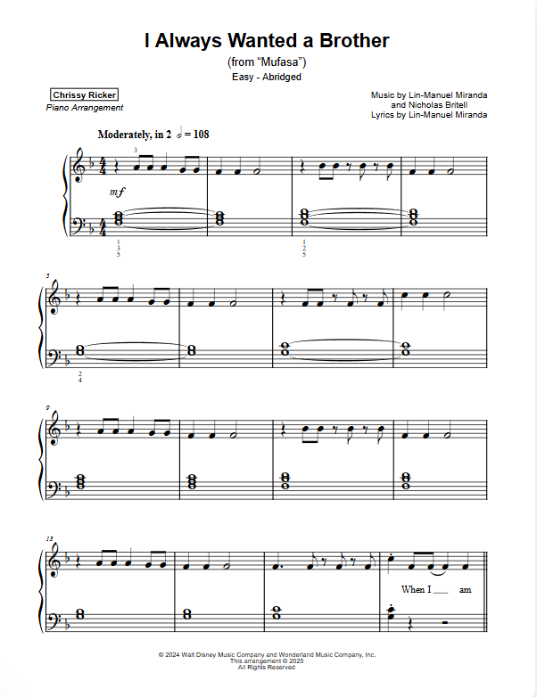 I Always Wanted a Brother Sample Page
