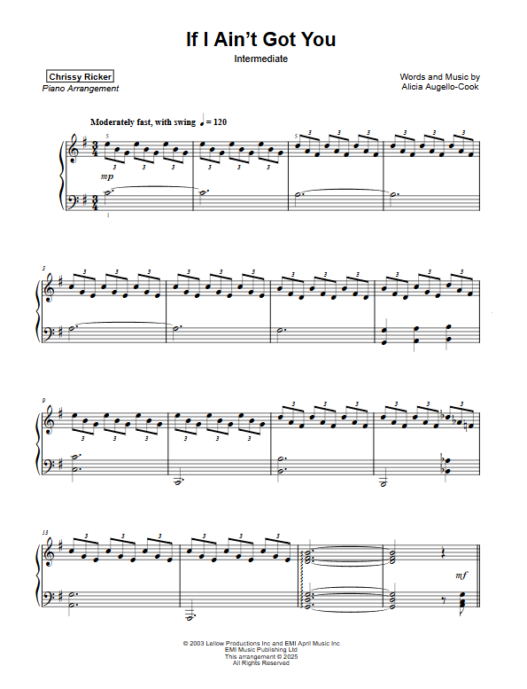 If I Ain't Got You Sample Page
