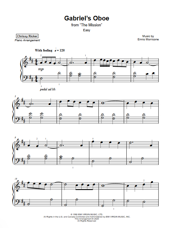 Gabriel's Oboe Sample Page
