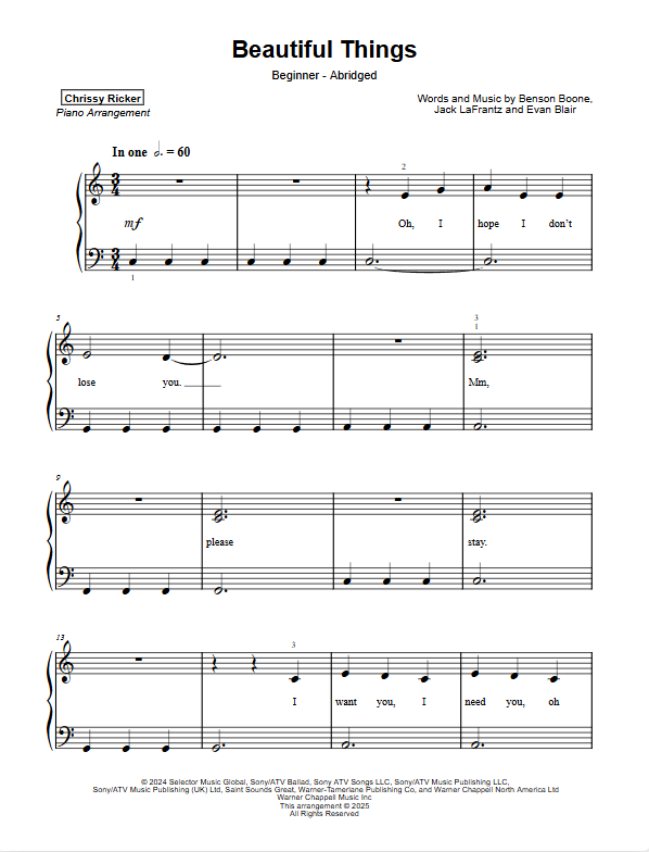 Beautiful Things Sample Page