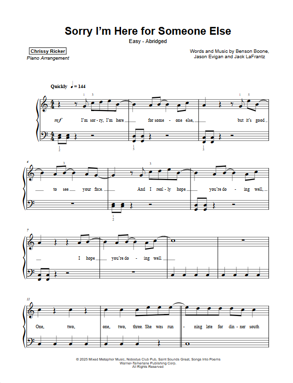 Sorry I'm Here for Someone Else Sample Page