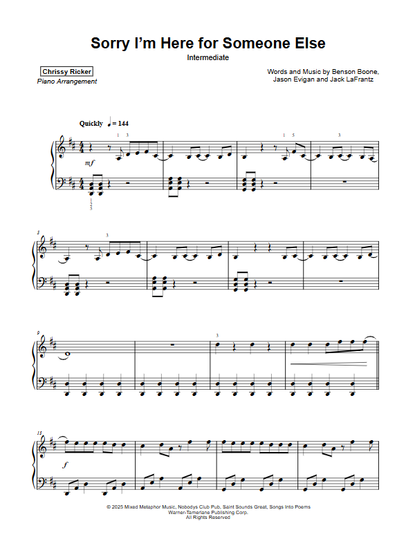Sorry I'm Here for Someone Else Sample Page