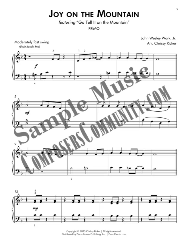 Joy on the Mountain Sample Page