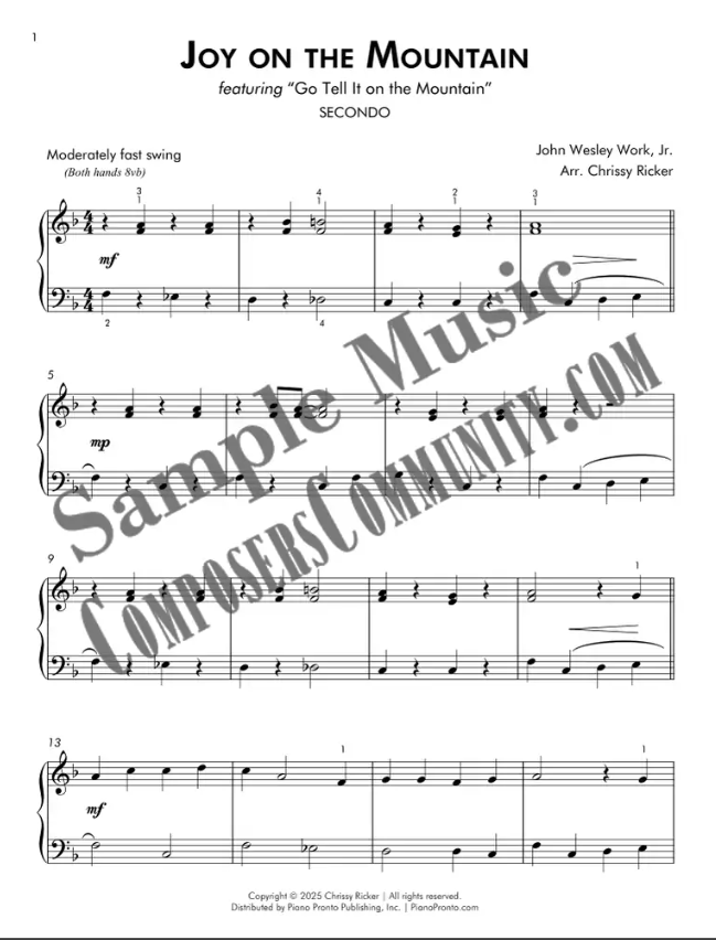 Joy on the Mountain Sample Page