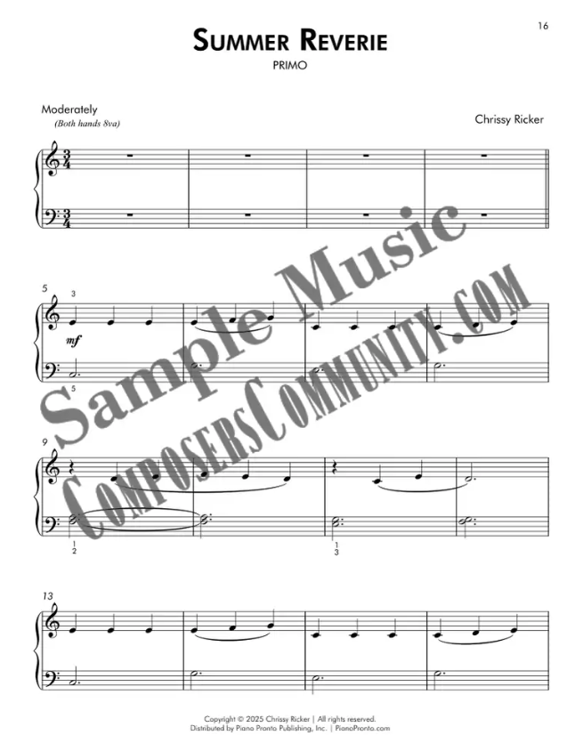Summer Reverie Sample Page