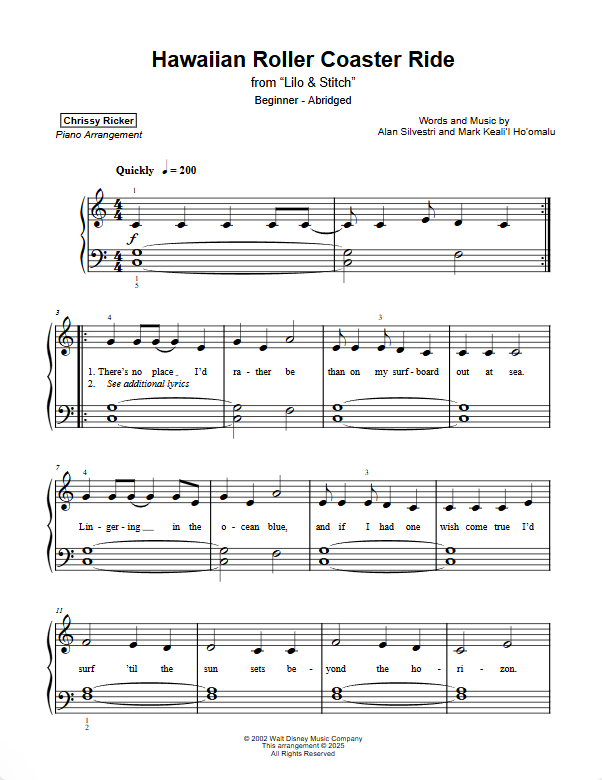 Hawaiian Roller Coaster Ride Sample Page