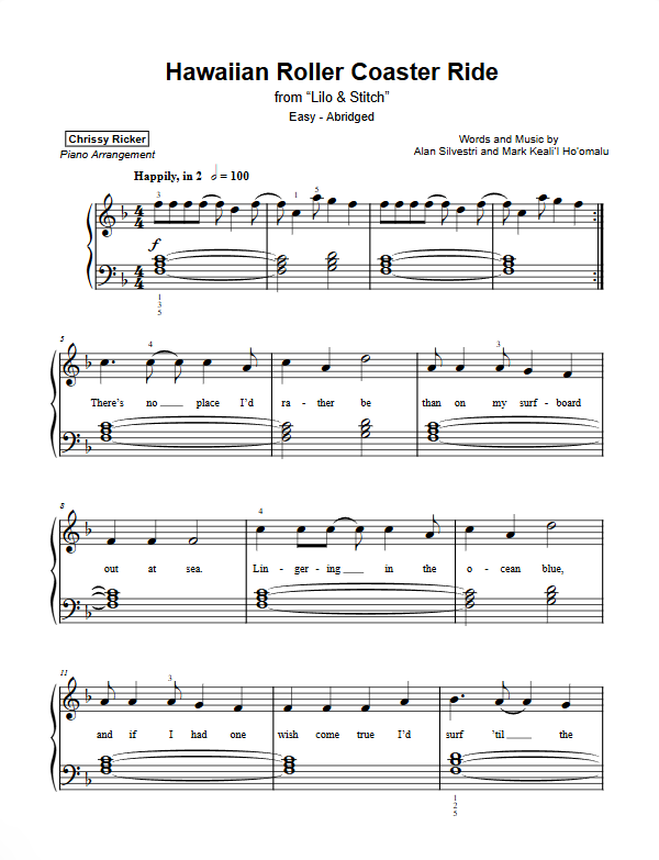 Hawaiian Roller Coaster Ride Sample Page