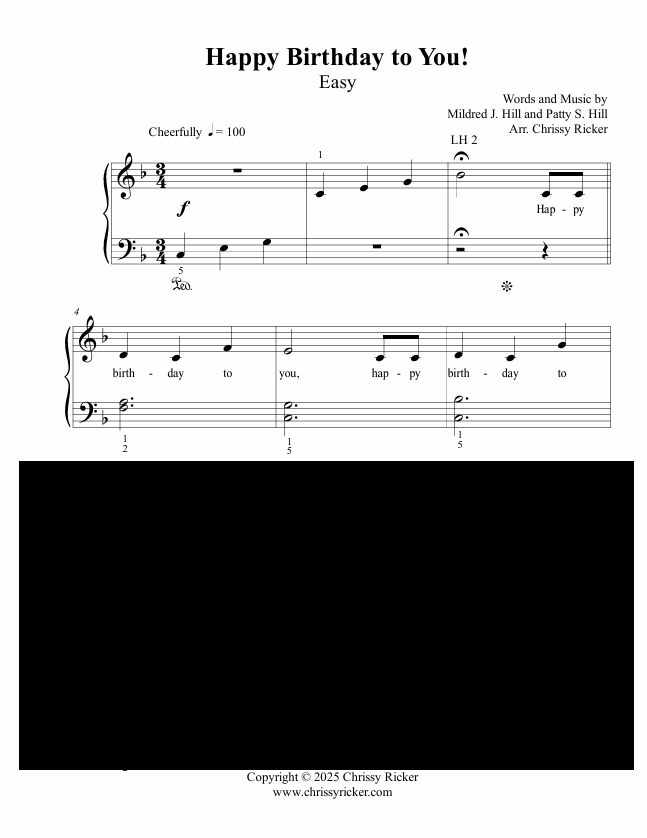 3 Levels of "Happy Birthday to You!" Sample Page