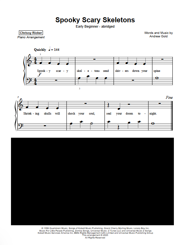 Spooky Scary Skeletons Sample Page