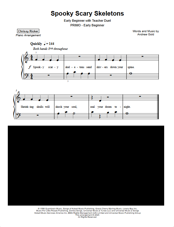 Spooky Scary Skeletons Sample Page