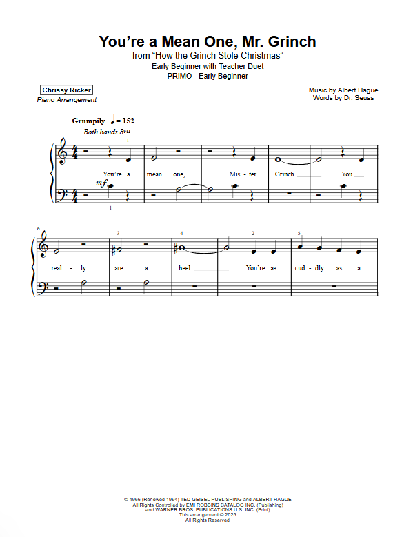 You're a Mean One, Mr. Grinch Sample Page