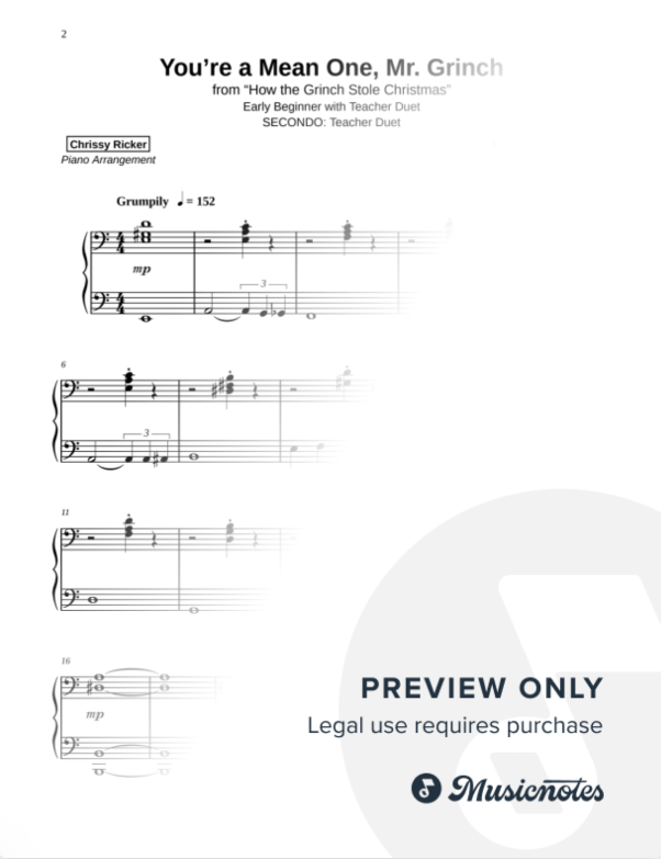 You're a Mean One, Mr. Grinch Sample Page