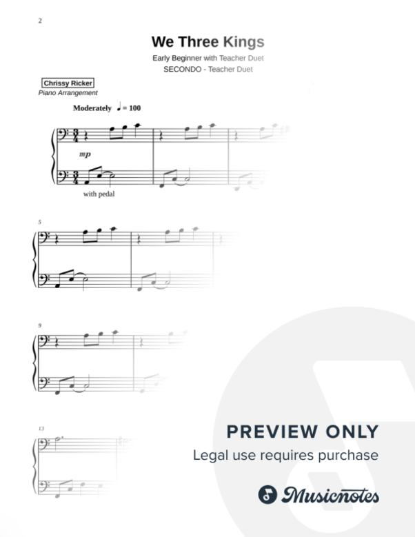 We Three Kings Sample Page