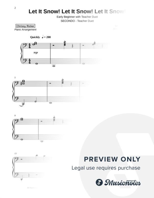 Let It Snow! Let It Snow! Let It Snow! Sample Page