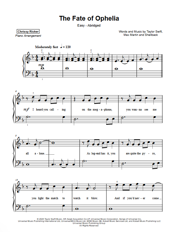 The Fate of Ophelia Sample Page