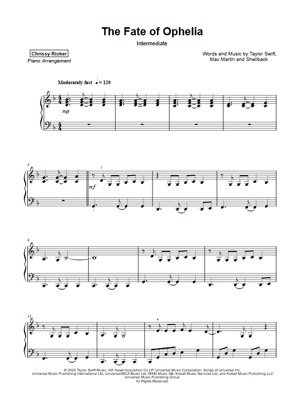 The Fate of Ophelia Sample Page