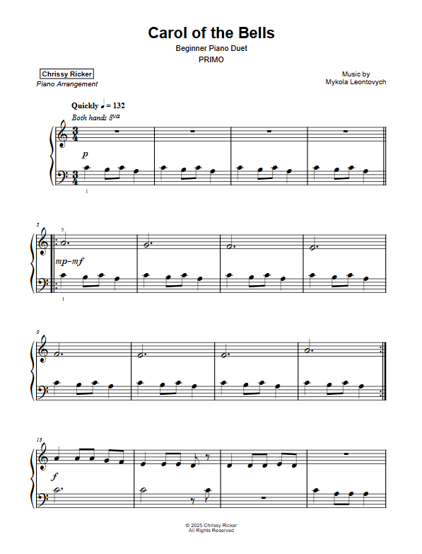 Carol of the Bells Sample Page