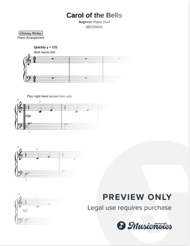 Carol of the Bells Sample Page