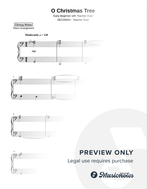 O Christmas Tree Sample Page