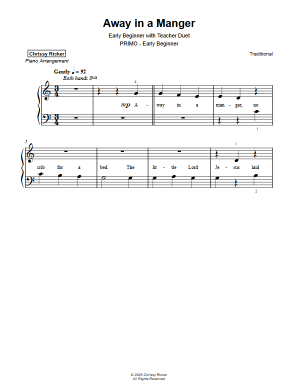 Away in a Manger Sample Page