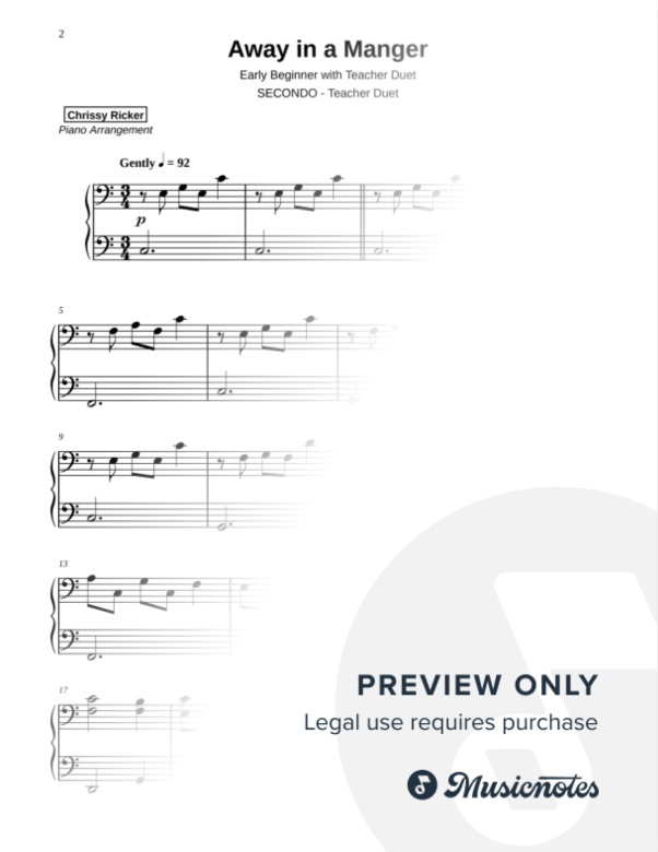 Away in a Manger Sample Page