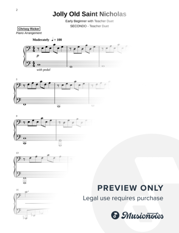 Jolly Old Saint Nicholas Sample Page