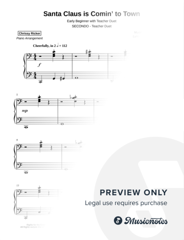 Santa Claus is Comin' to Town Sample Page