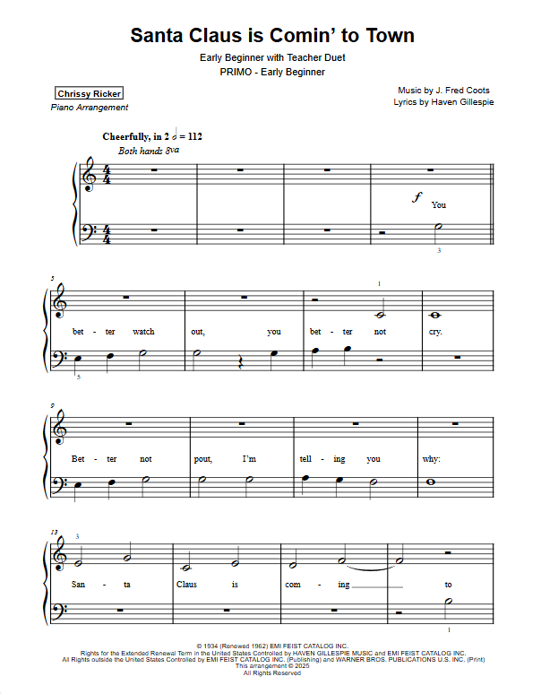 Santa Claus is Comin' to Town Sample Page