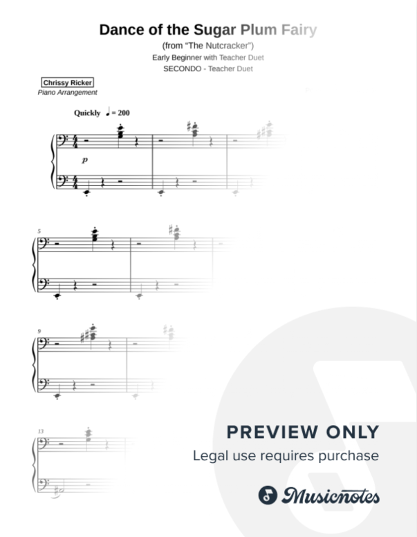 Dance of the Sugar Plum Fairy Sample Page