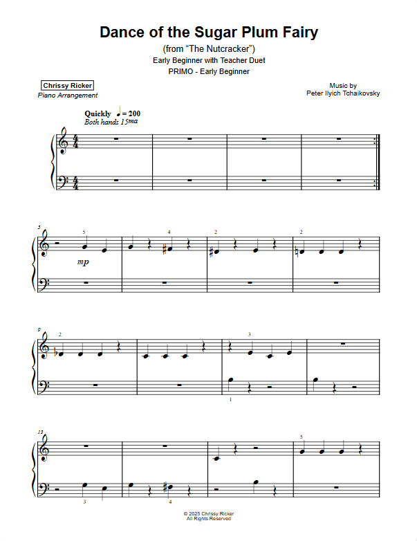 Dance of the Sugar Plum Fairy Sample Page
