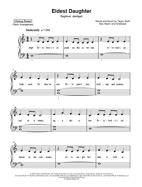 Eldest Daughter Sample Page