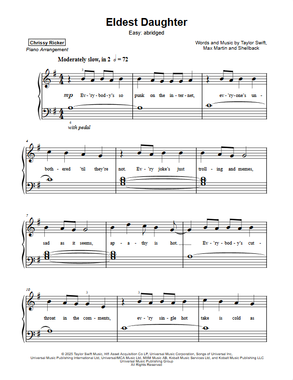 Eldest Daughter Sample Page