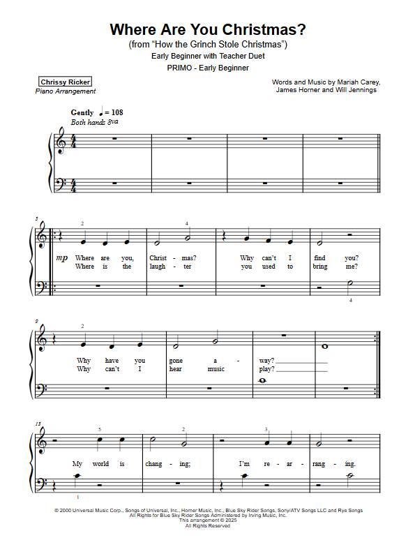 Where Are You Christmas? Sample Page