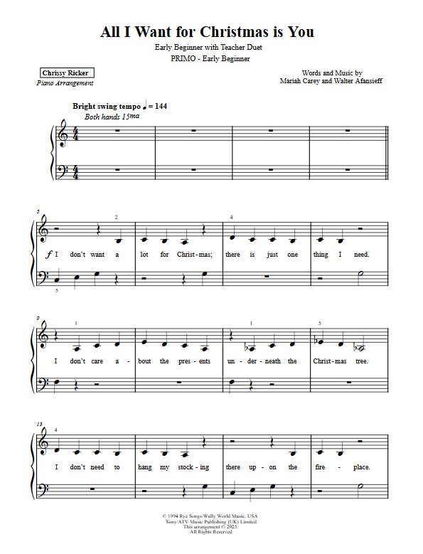 All I Want for Christmas is You Sample Page