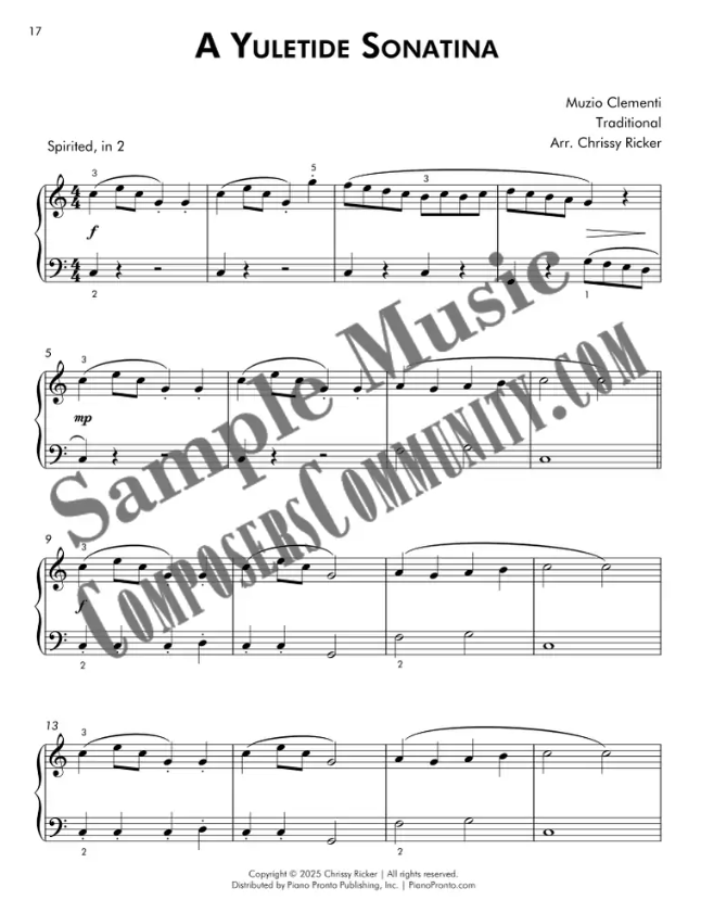A Yuletide Sonatina Sample Page