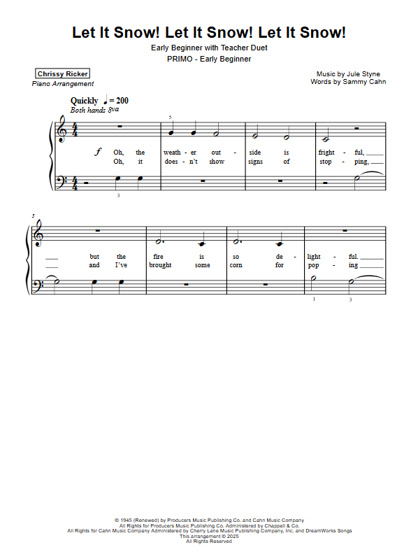 Primer Christmas Hits: 8 Solos with Teacher Duets Sample Page