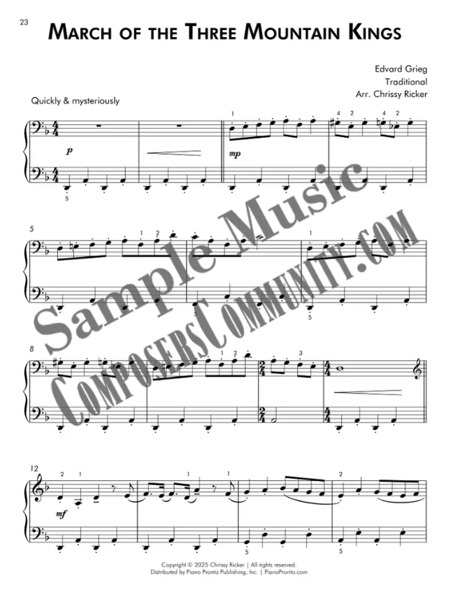 March of the Three Mountain Kings Sample Page