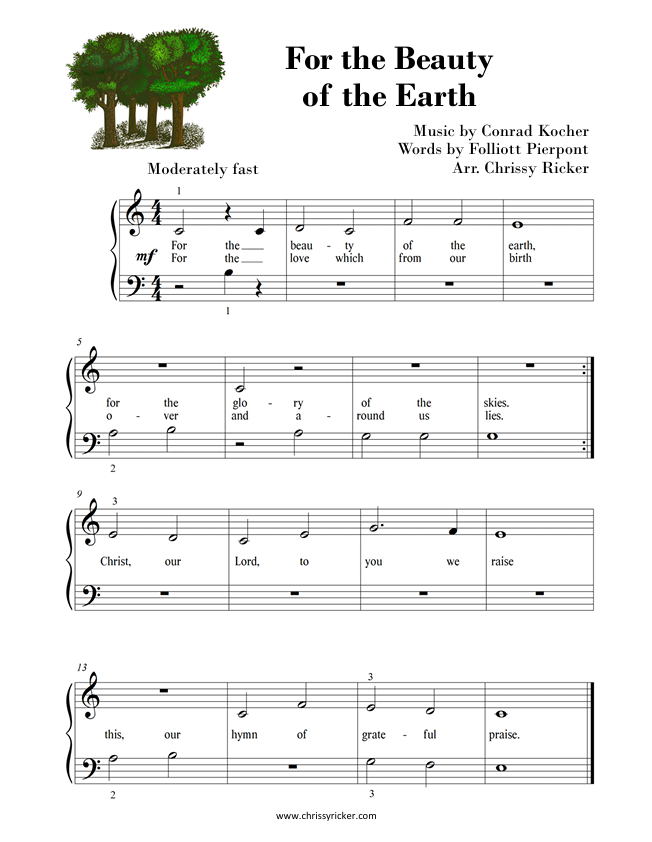 For the Beauty of the Earth (free download) Sample Page
