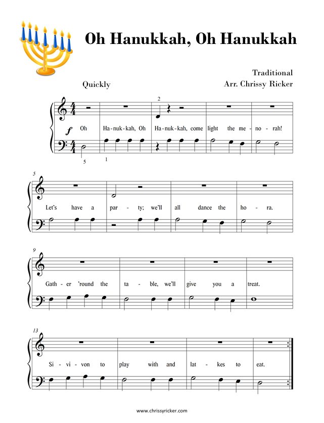 Oh Hanukkah, Oh Hanukkah (free download) Sample Page