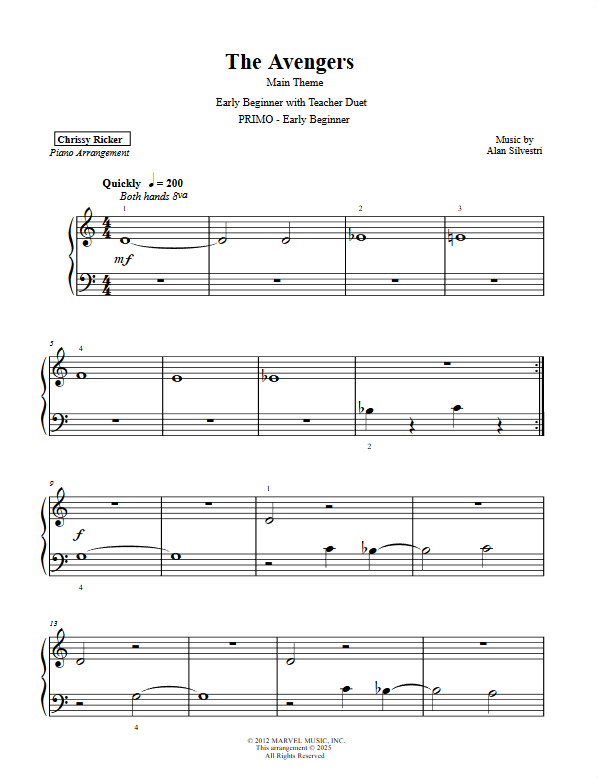 The Avengers (Main Theme) Sample Page