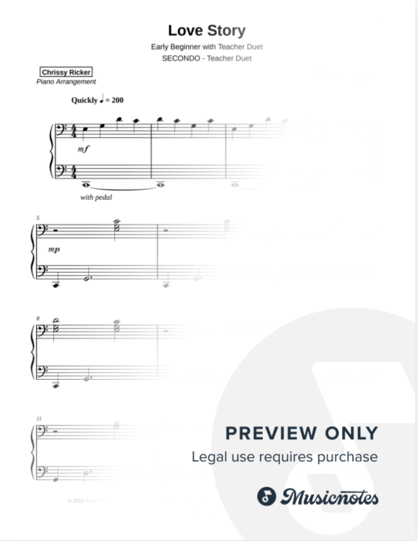 Love Story Sample Page