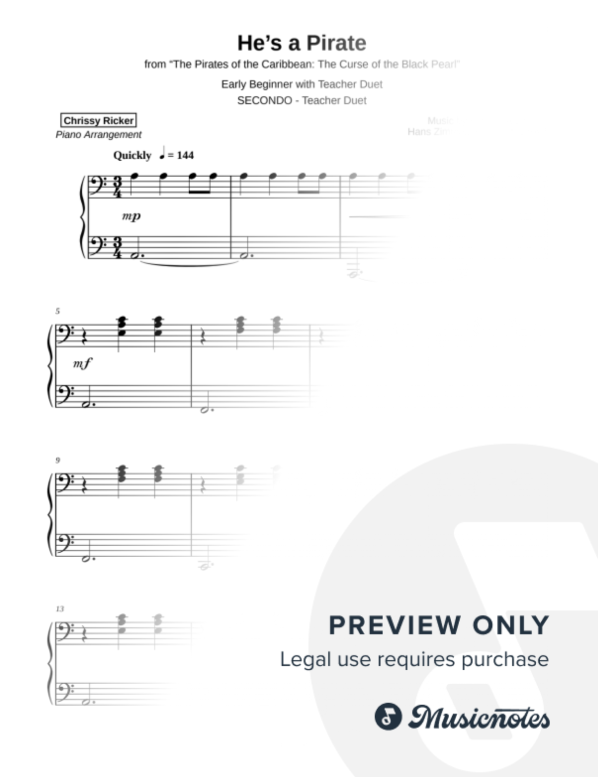 He's a Pirate Sample Page