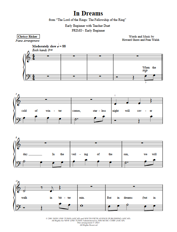 In Dreams Sample Page