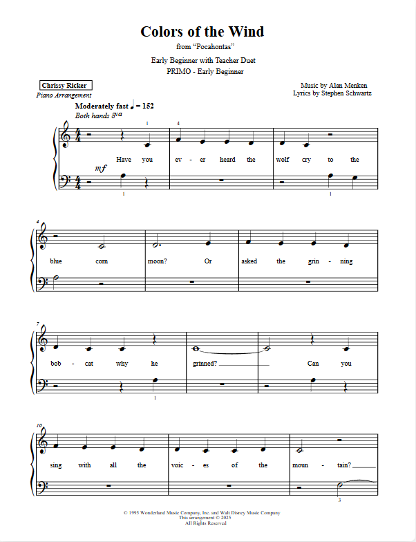 Colors of the Wind Sample Page